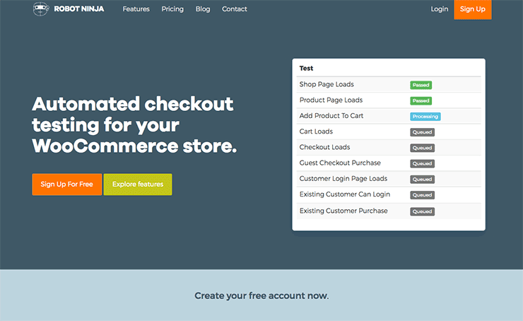 Robot Ninja - Automated checkout testing for your WooCommerce store