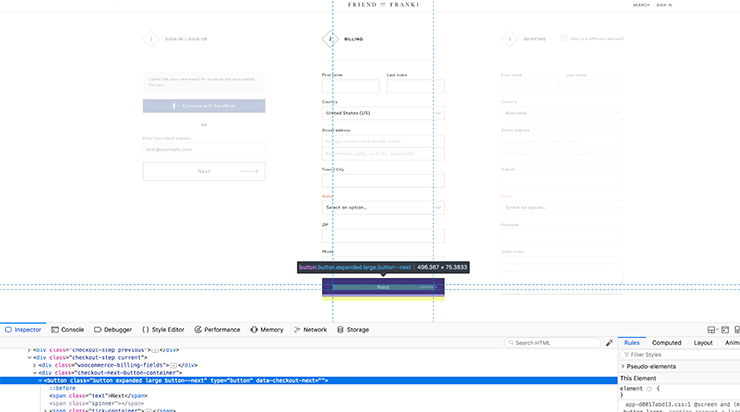 Custom tests multi-step checkout