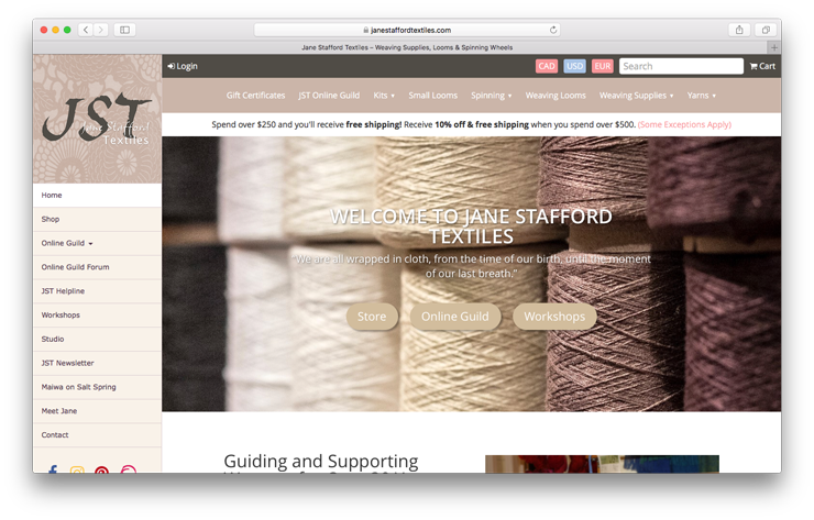 Jane Stafford Textiles website