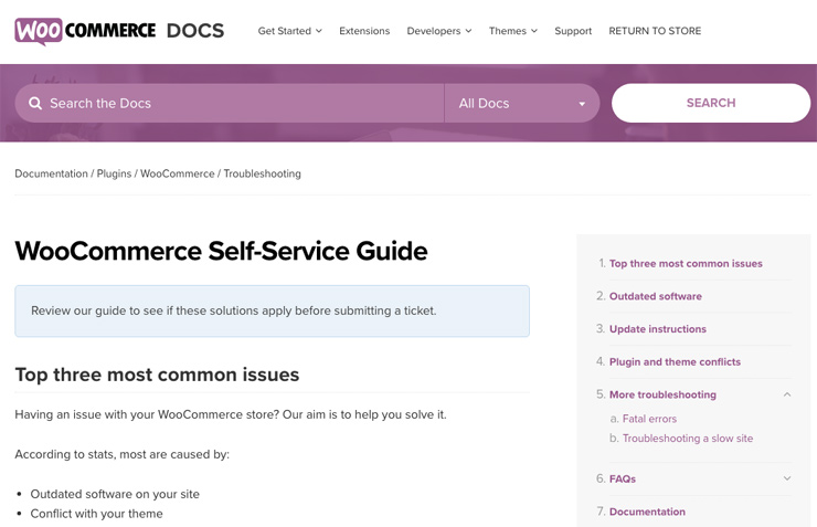 WooCommerce Self-Service Guide