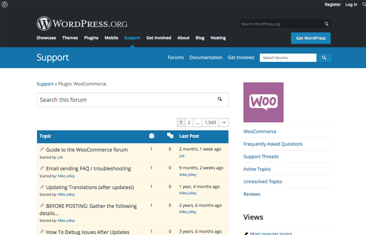 WooCommerce support forum