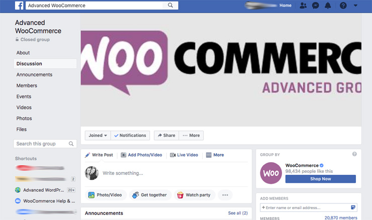 WooCommerce Advanced Facebook Group